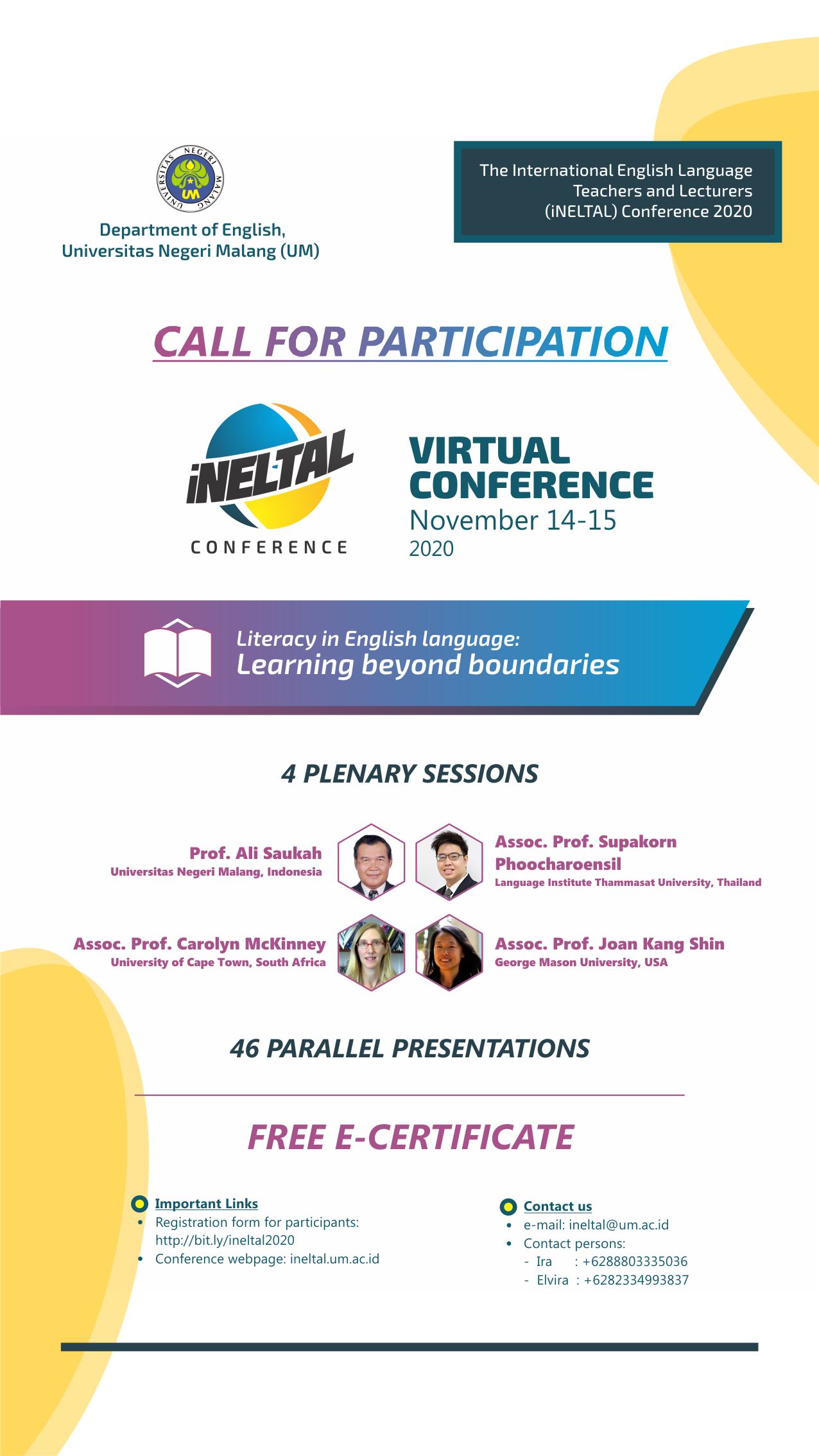 iNELTAL 2020 VIRTUAL CONFERENCE Call For Papers