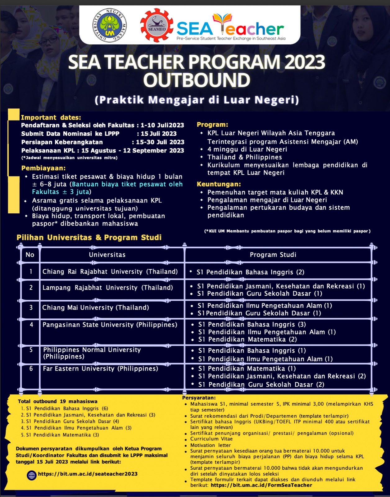 Open Registration for SEA TEACHER Teaching Internship Award